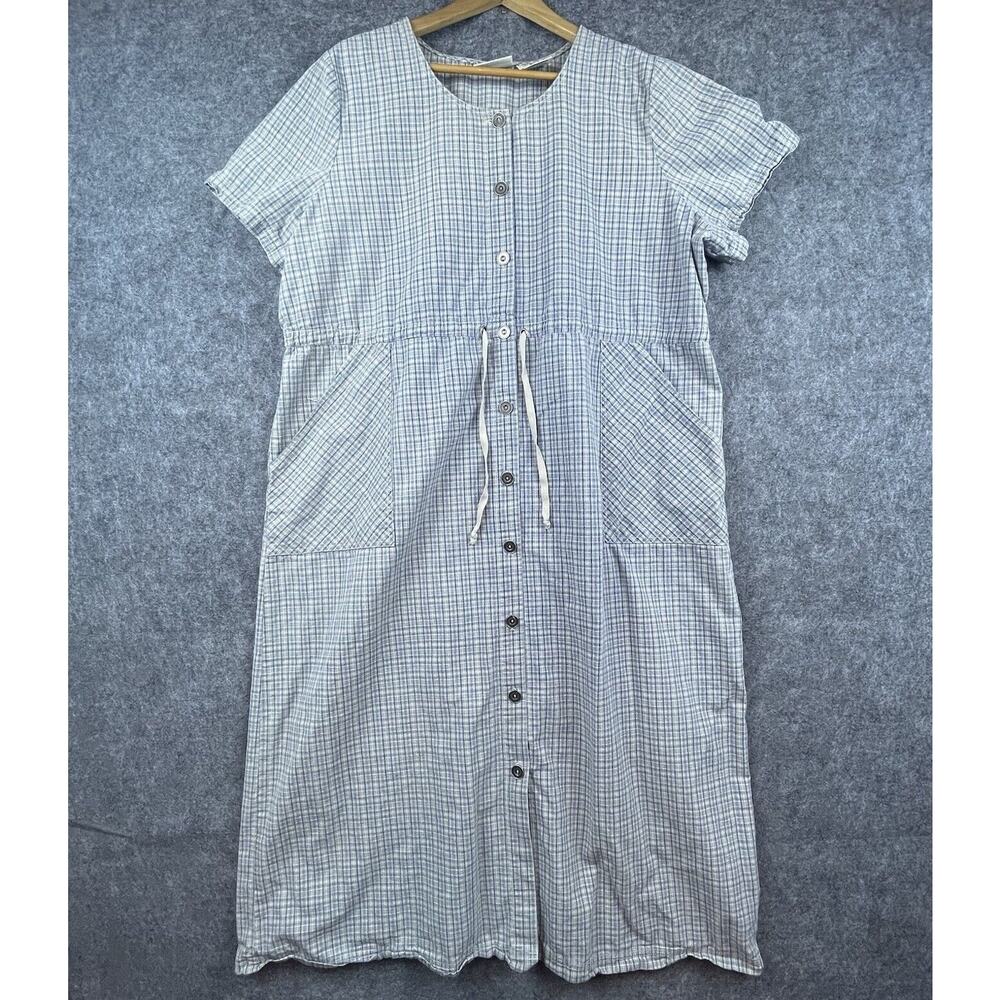 Vintage Faded Glory Dress 20 Plaid Country Farm Peasant Prairie Modest Cinched